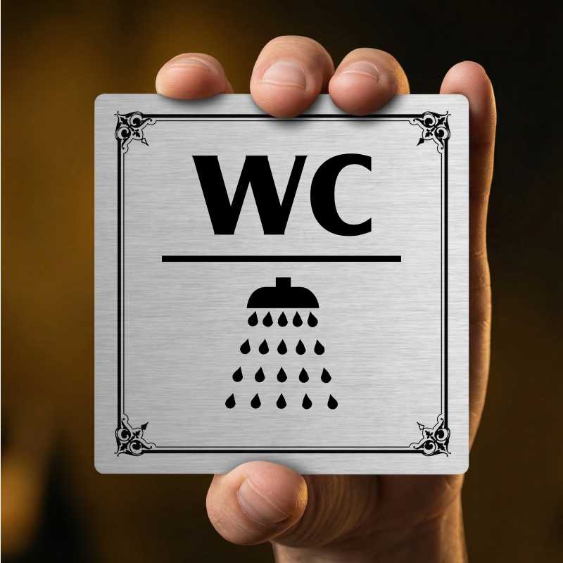 WC, sprcha, 100x100mm, stříbrná, Arizona